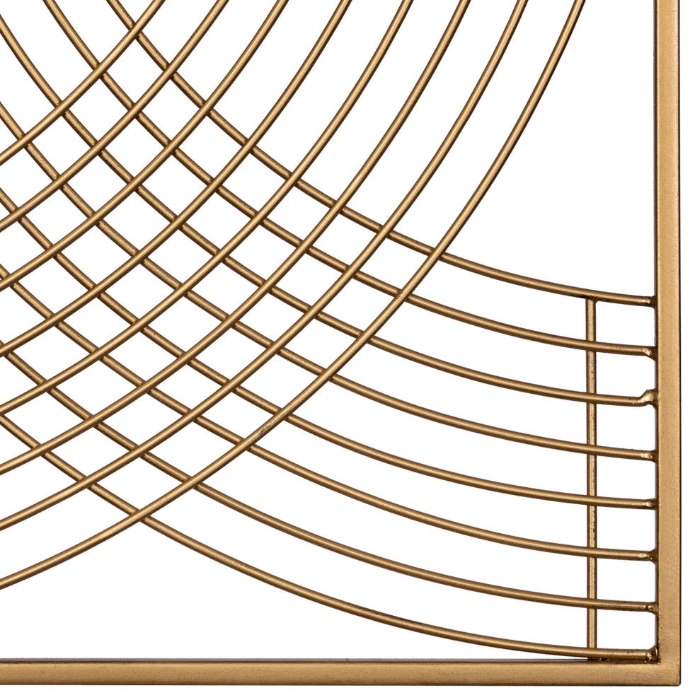 Set of Four Gold Metal Line Design Wall Decor