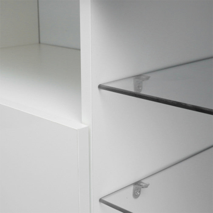 High Gloss Doors Modern TV Stand with LEDs White MDF TV Cabinet