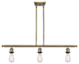 INNOVATIONS LIGHTING 516-3I-AB Bare Bulb 3 Light Island Light