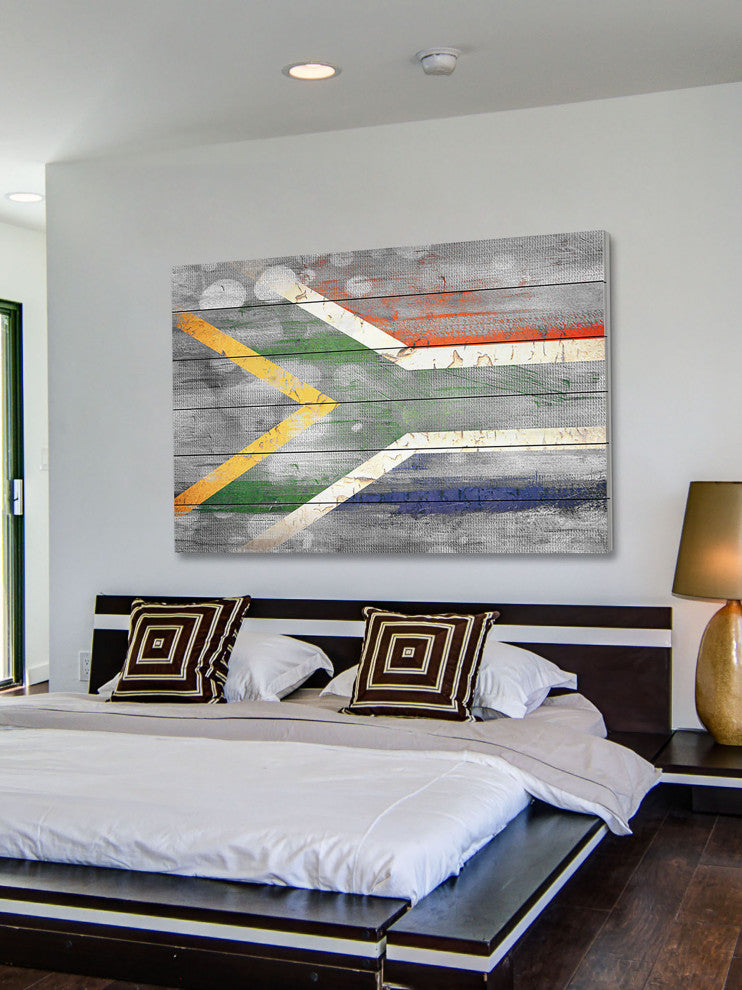 "Fly Africa" Print on White Wood, 36"x24"