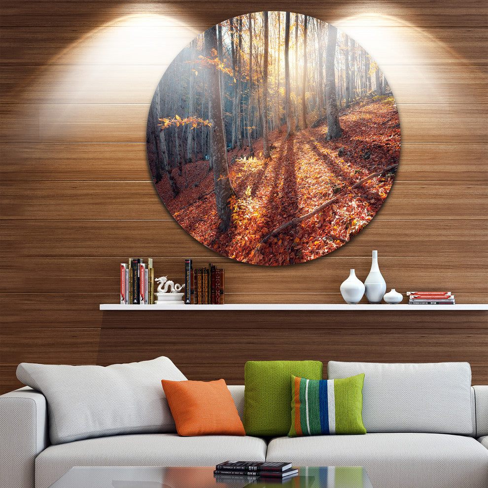 Crimean Mountains Tree Shade, Landscape Photo Disc Metal Wall Art, 11"
