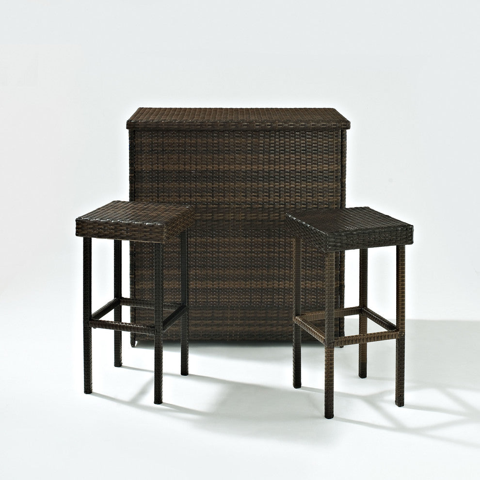 Palm Harbor 3-Piece Outdoor Wicker Bar Set