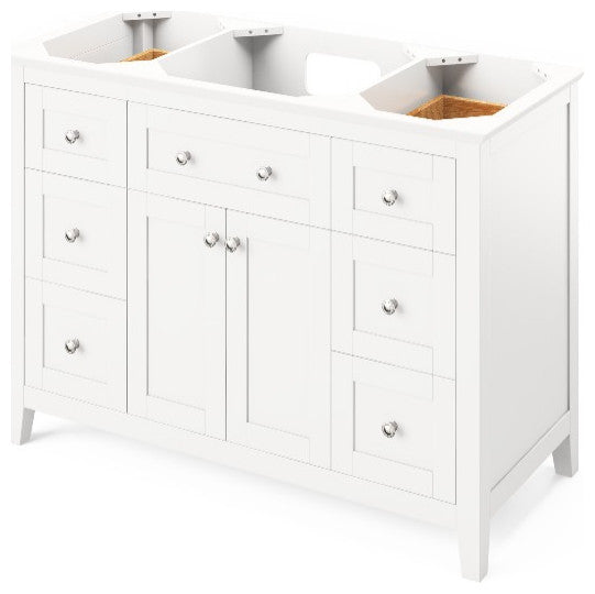 Chatham Traditional 48" White Single Sink Vanity, Boulder Cultured Marble Vanity