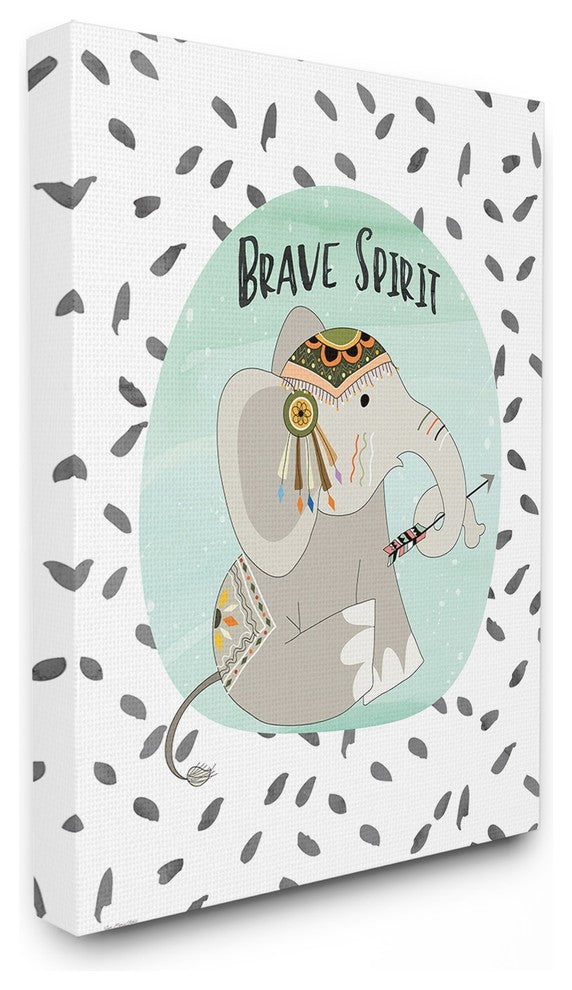 Stupell Ind. Brave Spirit Tribal Elephant Canvas Art, 16x20