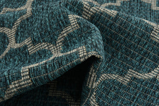 Unique Loom Teal Trellis Outdoor 2' 0 x 6' 0 Runner Rug