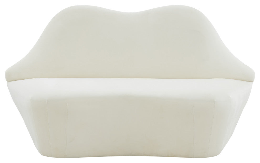 TOV Furniture Lips Cream Velvet Settee