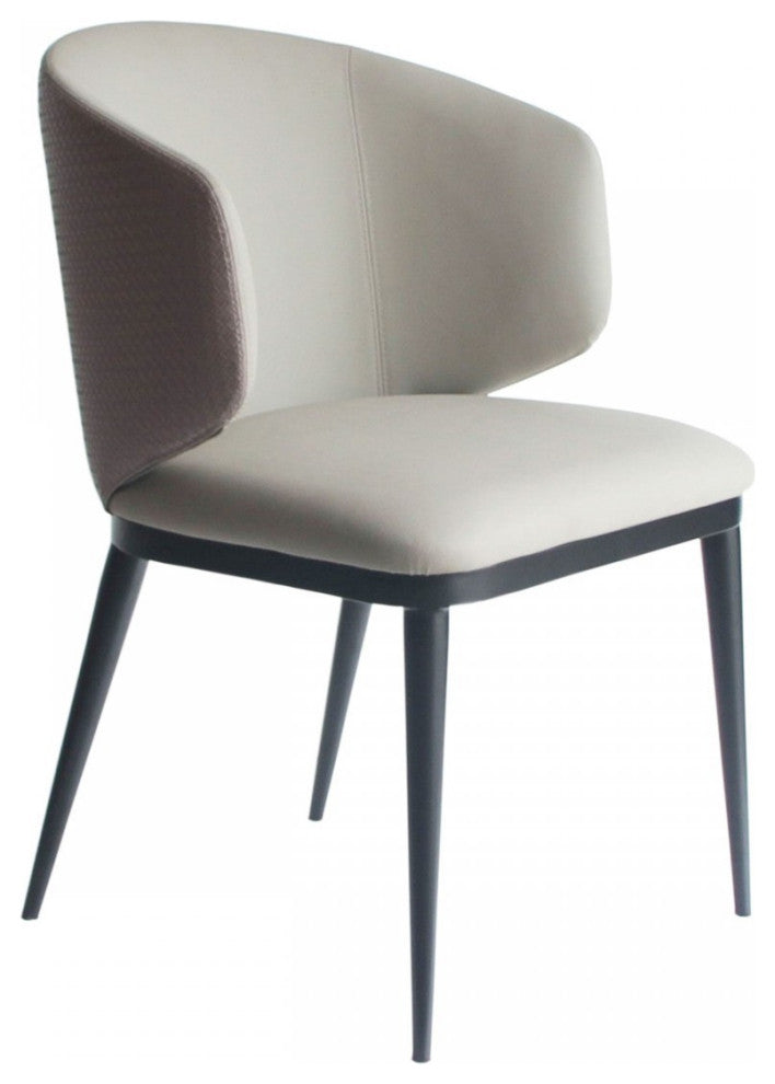 Beige Modern Faux Leather Dining Chair