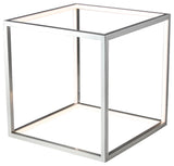 Nickel Aluminum Frame LED Side Table Lamp With Glass Top