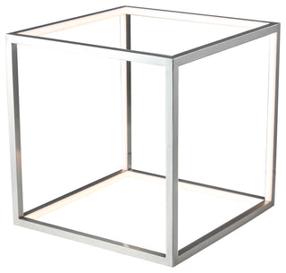 Nickel Aluminum Frame LED Side Table Lamp With Glass Top