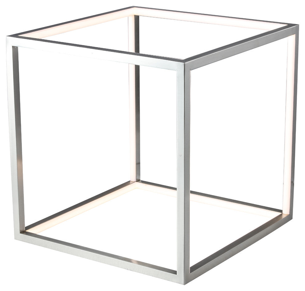 Nickel Aluminum Frame LED Side Table Lamp With Glass Top
