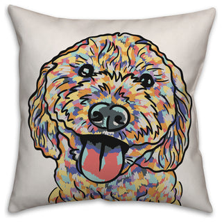 Watercolor Doodle Throw Pillow Cover