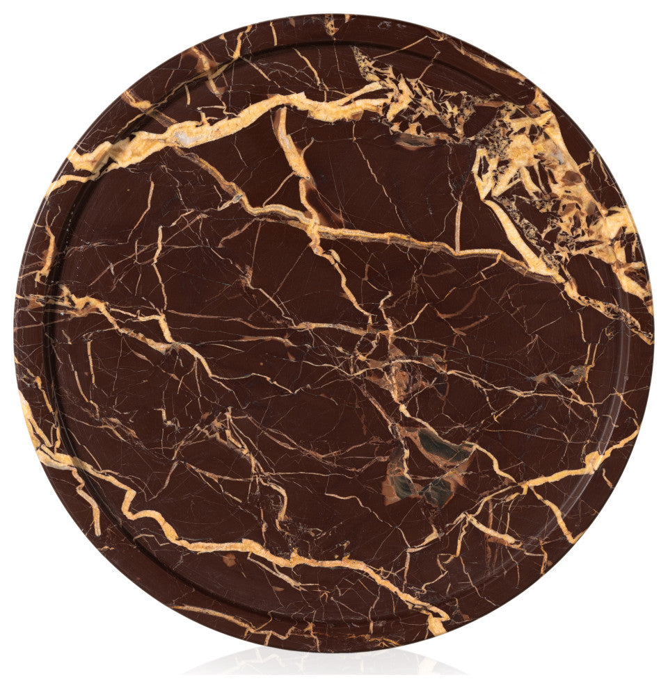 Viola Accent Table-Merlot Marble
