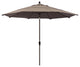 11' Bronze Auto-Tilt Crank Lift Aluminum Umbrella, Sunbrella, Taupe