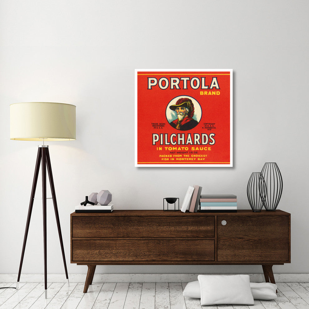 "Portola Brand Pilchards" Digital Paper Print by Retrolabel, 38"x38"