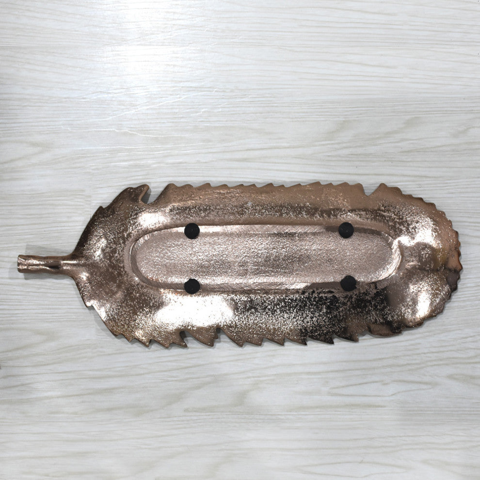 Handmade Decorative Aluminium Tray, Bronze Color Coated