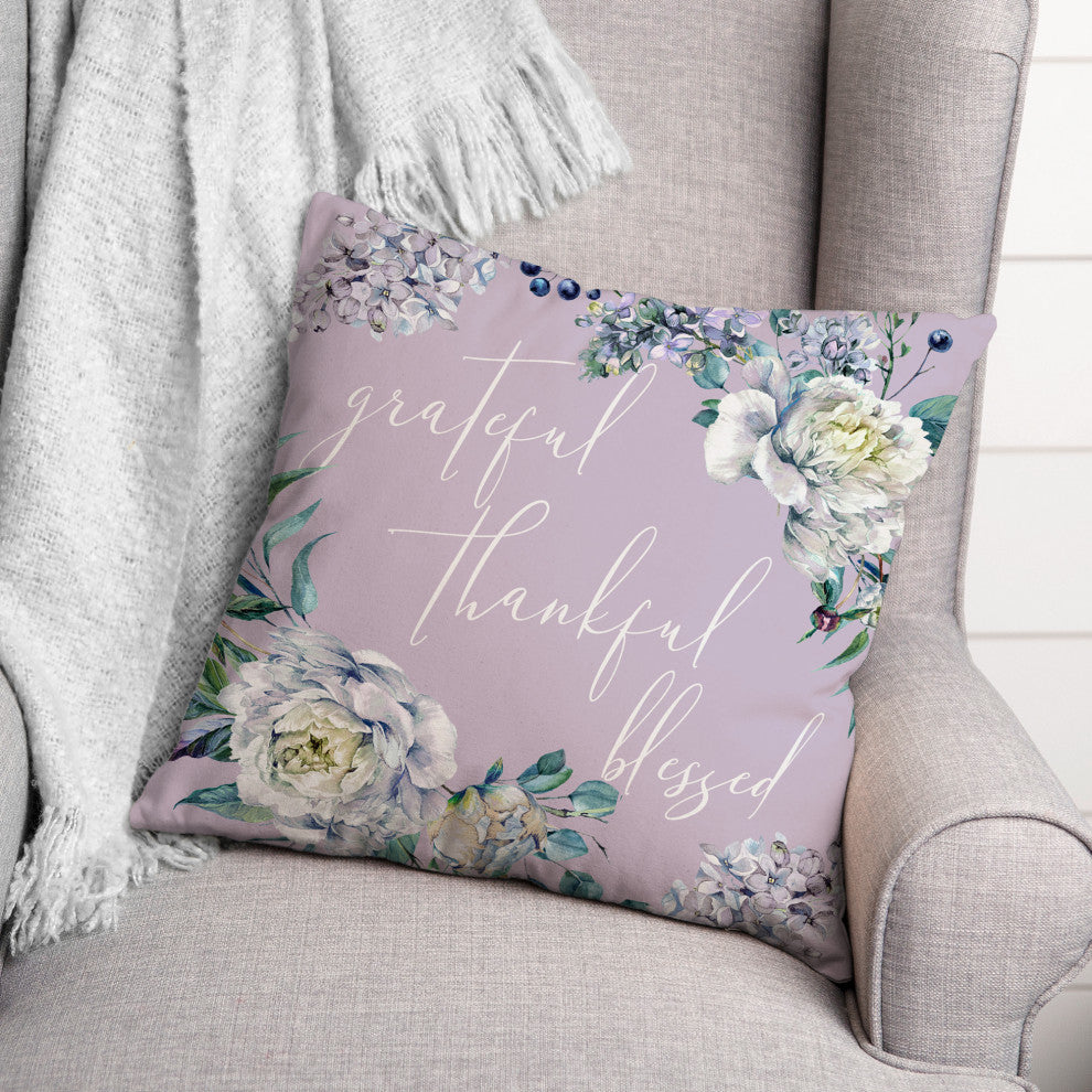 Grateful Peonies Lilac 4 18x18 Spun Poly Pillow
