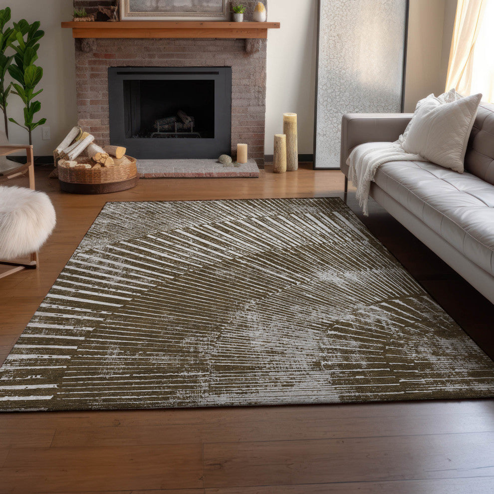 Premium Machine Washable Mayfield AMF542 Chocolate 8' x 10' Rug
