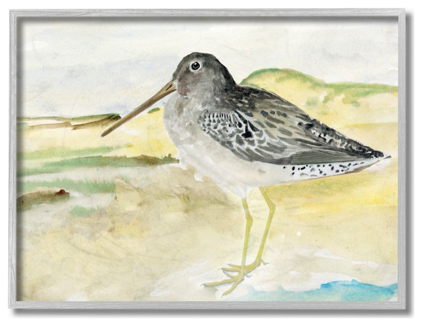 Bird Encounter Landscape Animal Watercolor Painting, 11"x14"