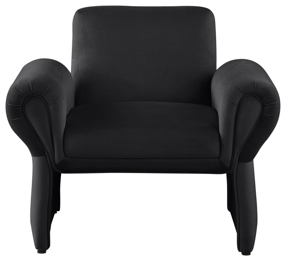 Fleurette Velvet Accent Chair, Black