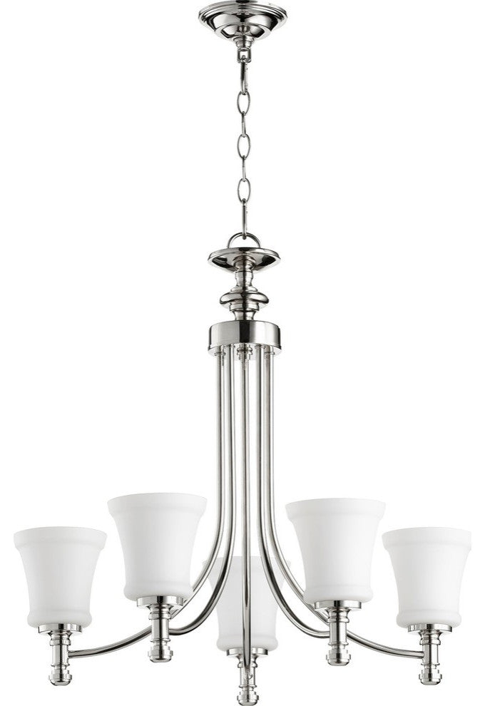 Quorum Rossington 5-Light Chandelier, Polished Nickel