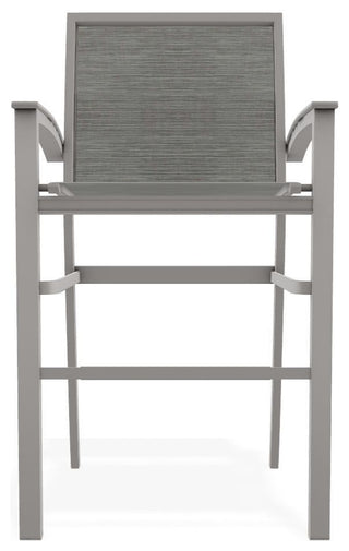 Bazza Sling Bar Height Stackable Outdoor Stool, Sicily/Warm Gray