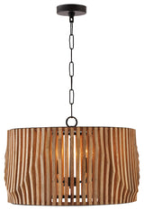 Capital Lighting Archer 4-Light Pendant, Light Wood/Matte Black, 344642WK