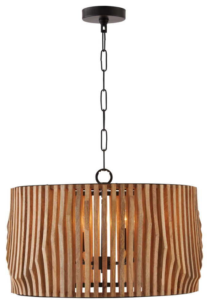 Capital Lighting Archer 4-Light Pendant, Light Wood/Matte Black, 344642WK
