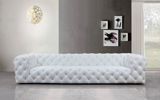 Divani Casa Dexter Transitional White Full Italian Leather 4 Seater Sofa