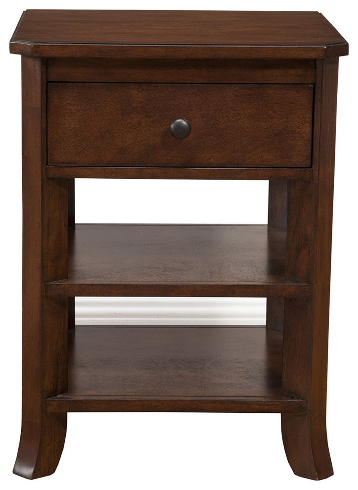Mahogany Brown One Drawer Flair Nightstand