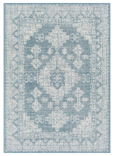 Surya Veranda VRD-2312 5'3"x7'3" Rug, Dark Blue/Aqua/Ivory