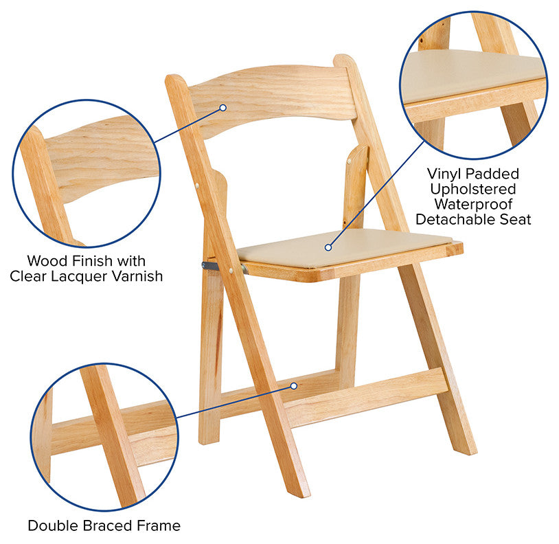 Natural Wood Folding Chair