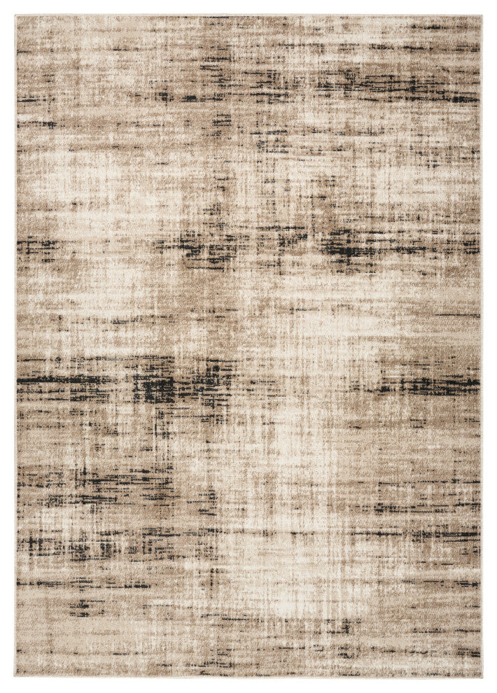 Nourison Washable Decor 6'7" x 9' Ivory Mocha Modern Indoor Rug