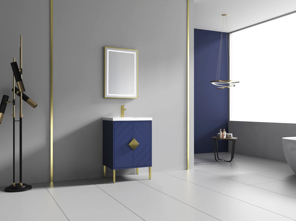 24" Tennant Brand Modern Style Navy Blue Eileen Bathroom Sink Vanity