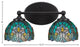 Capri 2-Light Bath Bar, Matte Black/Turquoise Cypress Art