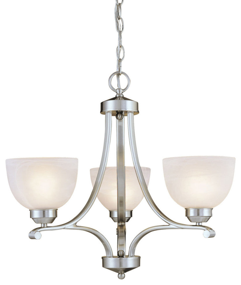 Minka-Lavery 1423-84 3 Light Mini Chandelier Paradox Brushed Nickel