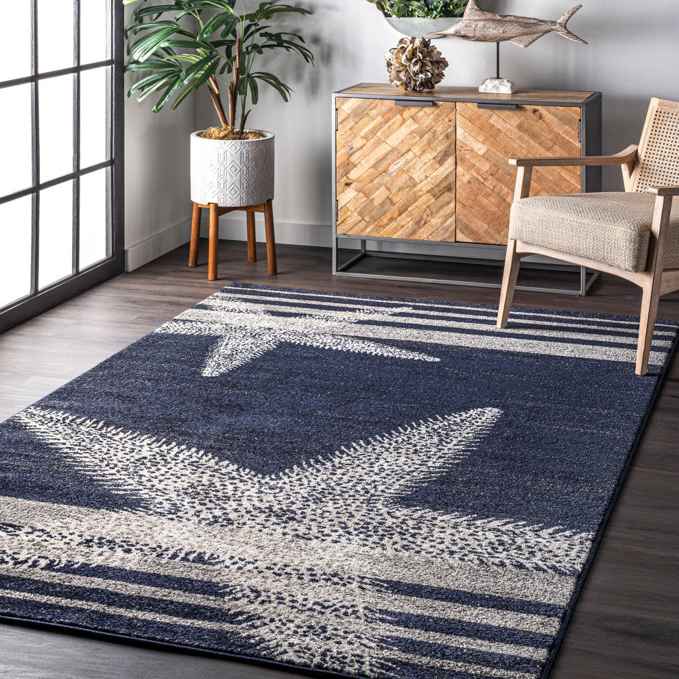 Nuloom Thomas Paul Starfish Coastal Area Rug, Blue 9'x12'