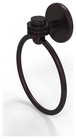 Satellite Orbit One Towel Ring With Dotted Accent, Antique Bronze