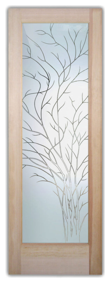 Interior Prehung Door or Interior Slab Door - Wispy Tree - Primed - 30" x...