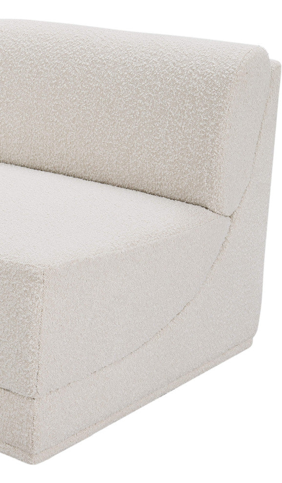 Ollie Black Boucle Fabric Chair, Cream, Armless Chair