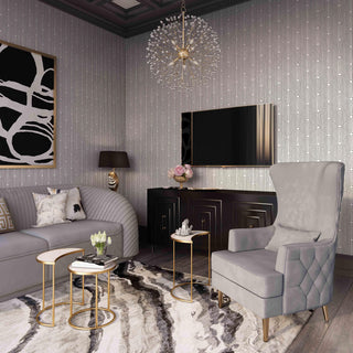 Alina Grey Tall Tufted Back Chair - Grey