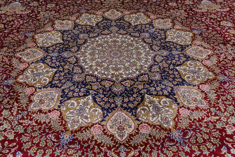 High End Persian 100% Silk Hand Knotted Rug 8' 0" X 10' 0'' Q4794