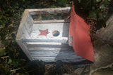 Beavertown Bird Shack, White With Red Roof