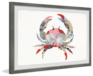 "Crab Mosaic" Framed Painting Print, 12"x8"