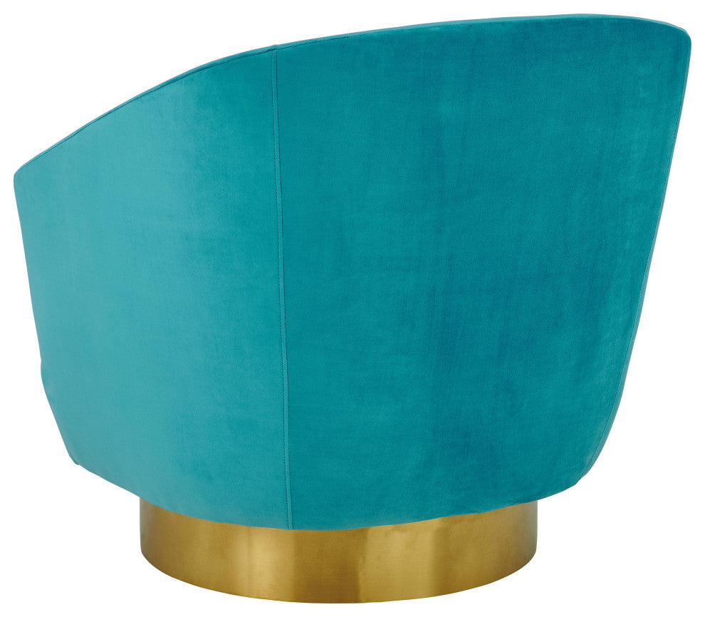 Canyon Blue Velvet Swivel Chair - Blue