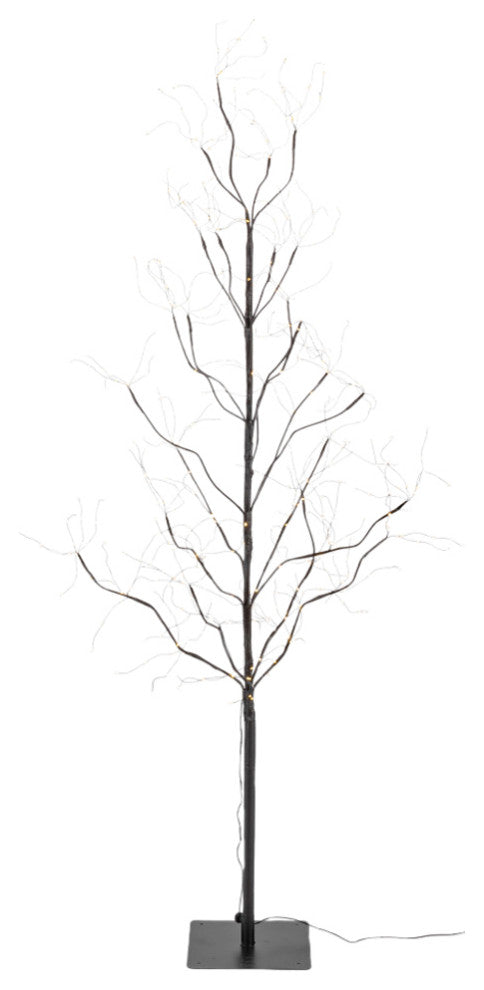 5' Matte Brown PVC Wrapped Lighted Tree With 540 Micro LED Warm White Lights
