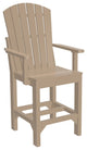 Set of 4 Poly Adirondack Dining Chairs, Weatherwood, Arm Chair, Counter Height