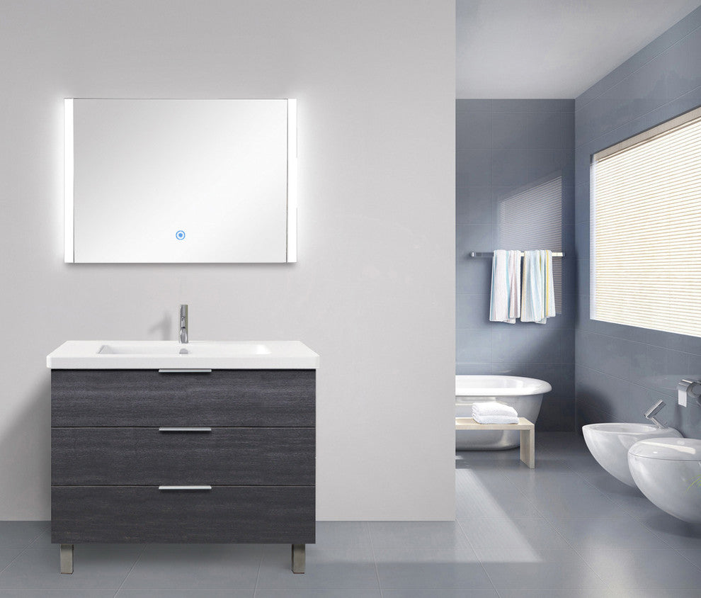Transolid Ethan LED-Backlit Contemporary Mirror, Silver