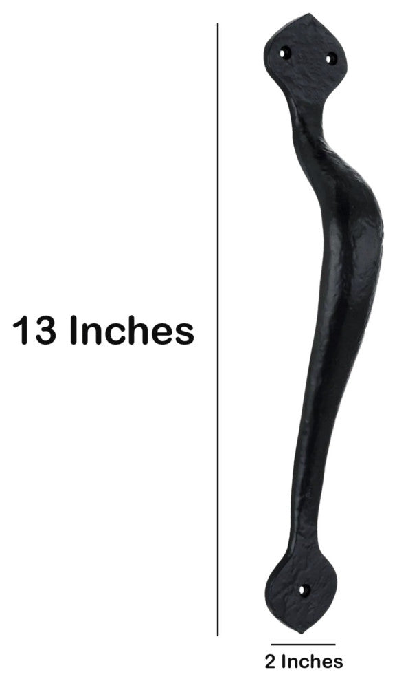 The Mascot Hardware Spear 13" Iron Black Door Pull Handle
