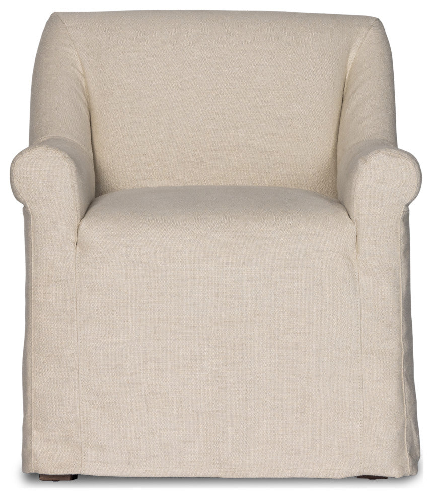 Bridges Slipcover Dining Armchair-Ntrl
