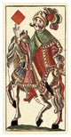 "Knight of Diamonds (Bauern Hochzeit Deck)" Paper Art, 14"x26"